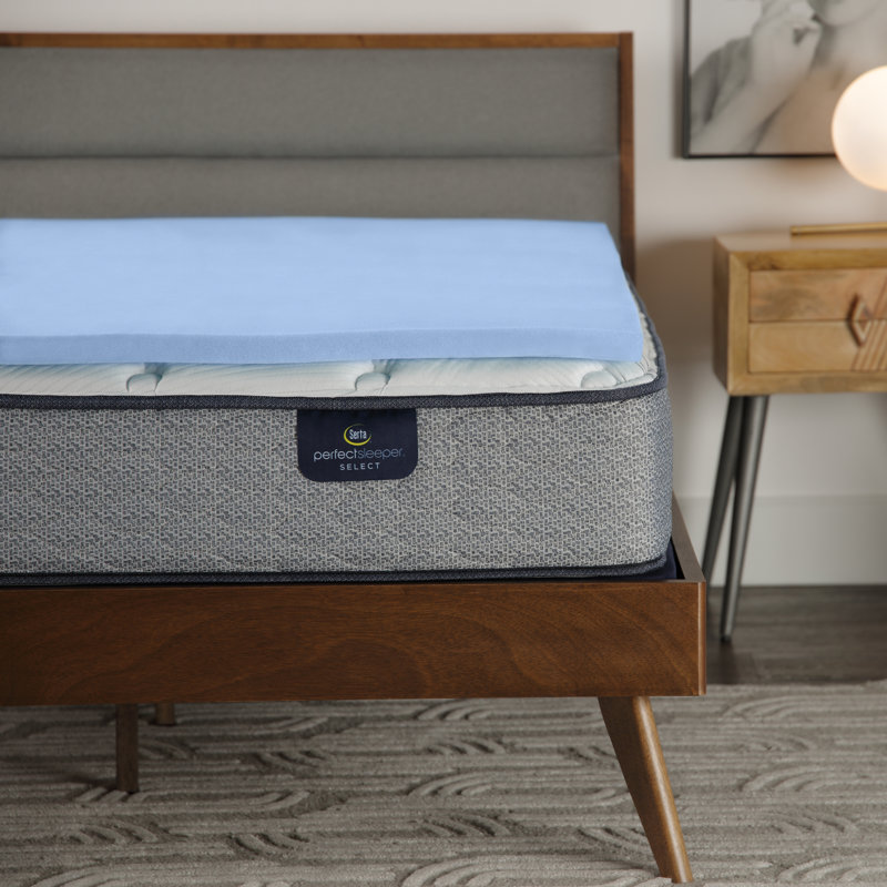 Queen Size Blue Gel Memory Foam Mattress Topper