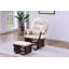 Fauteuil coulissant avec repose-pieds en microfibre beige-1180267134-1180267133