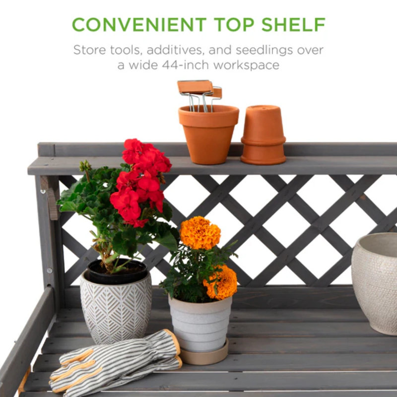 Garden Potting Bench, Gray