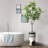 Artificial Tree in Modern Minimalist White Textured Planter Fake Magnolia Tree-104351663