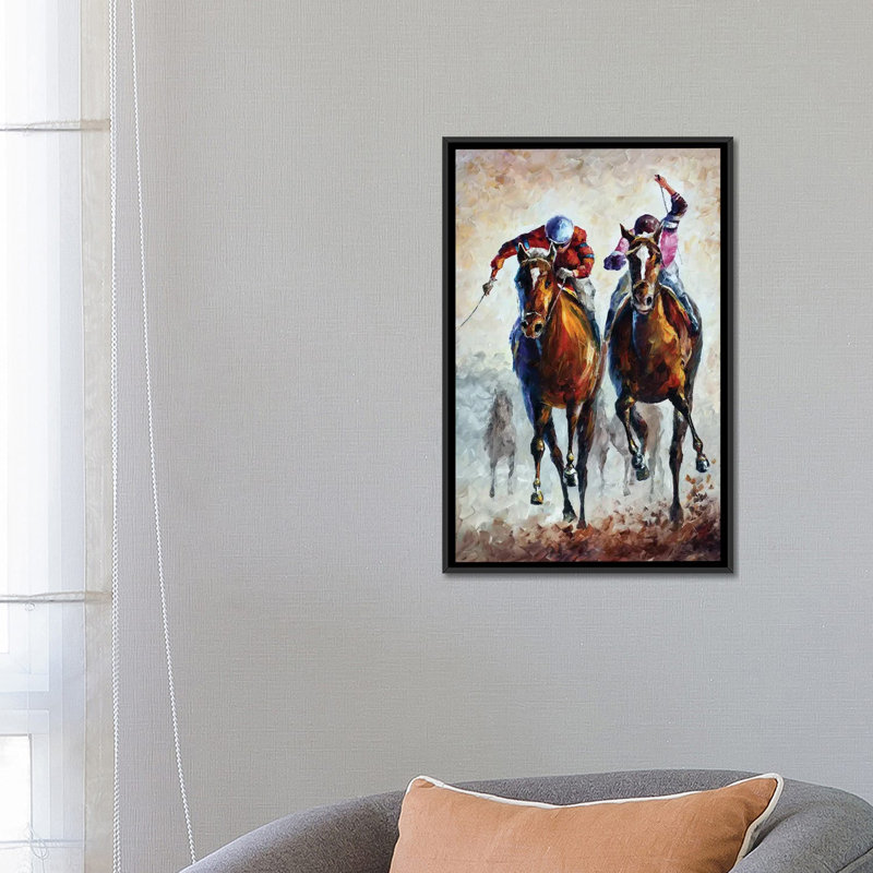 Contender par Leonid Afremov, reproduction sur toile, H 26 po x l 18 po x P 1,5 po, Toile avec cadre noir, Pas de tapis