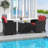 Ensemble de 3 meubles de patio avec coussins lavables pour table basse en verre trempé-4881723