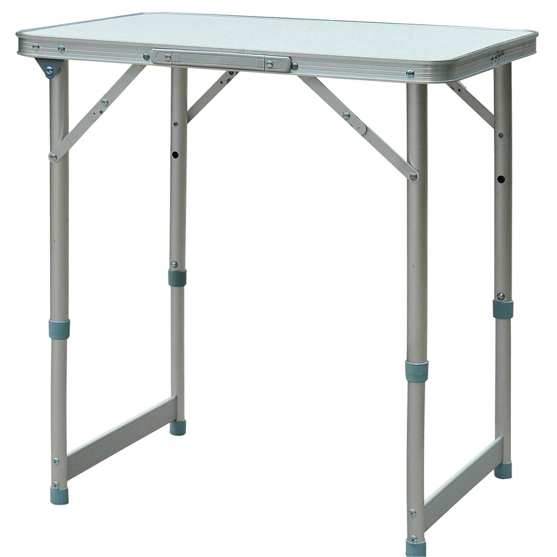 Table de camping pliante 23 po avec hauteur réglable - portable léger pour chaque situation de camping, pique-nique, garage gris + argent réglable toutes les situations