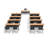 Benezar 17 Person Training Meeting Seminar Tables with Modesty Panels, 17 Chairs Complete 26 pc Set