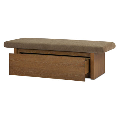 Banc de rangement rembourré en mélange de polyester