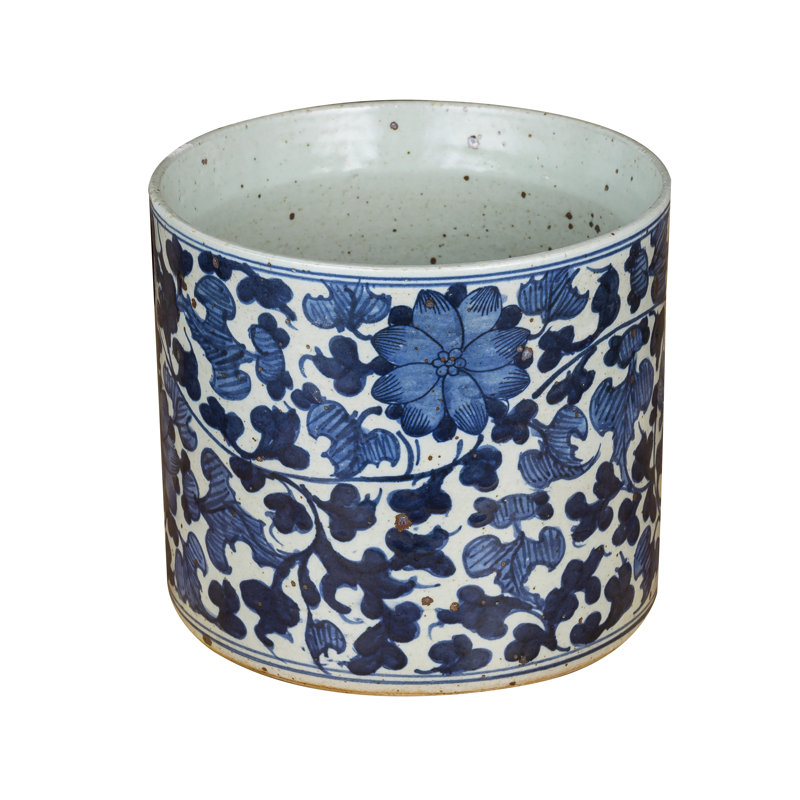 Dynasty Handmade Ceramic Planter, 9" H x 9" W x 9" D
