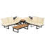 Ensemble de sièges de patio inclinables et réglables avec surfaces météorologiques et coussins confortables - Dossiers ergonomiques d'extérieur beige