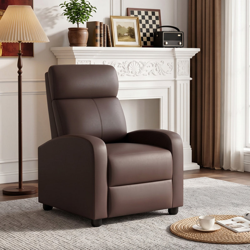 Recliner Chair PU Leather Massage Chair Single Sofa Recliner with Footrest Remote Control for Home