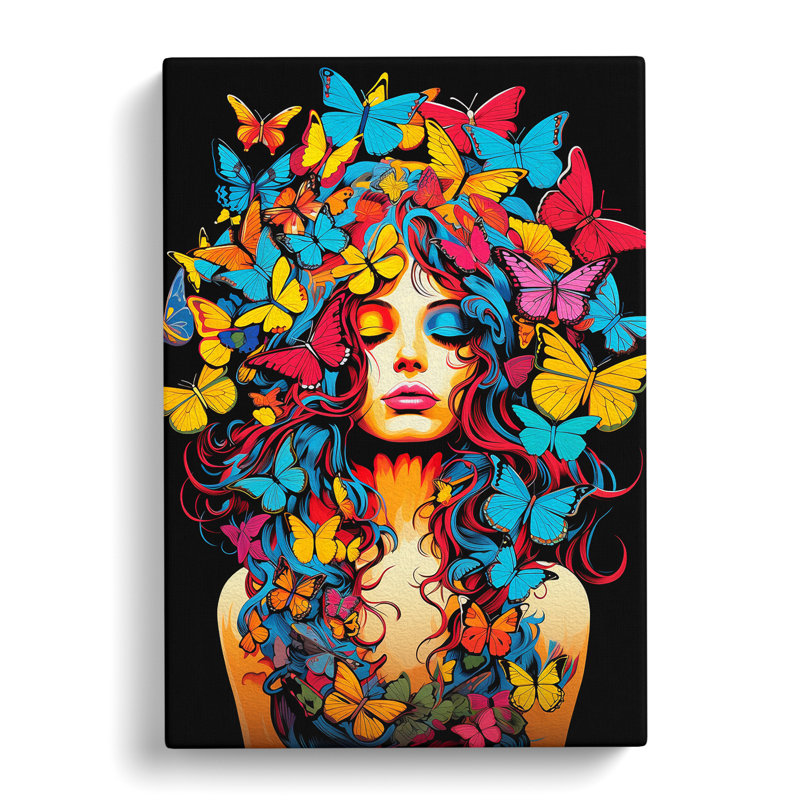 Butterfly Pop Art - Wrapped Canvas, 76cm H x 50cm W x 3cm D