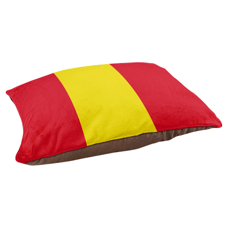 Coussin pour chien hockey Las Vegas, Petit (l 28 po x P 18 po x H 9,5 po), Rouge / jaune / rouge
