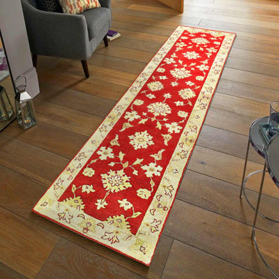 Tapis en laine d'agneau unique 9 pi 11 po x 2 pi 5 po Gundhilde