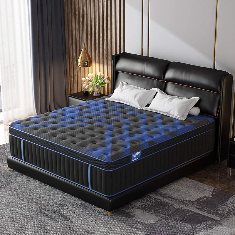 12''/14''  Medium Hybrid Mattress with Gel Memory Foam Individual Pocket Springs and Bed in a box, King, 12"