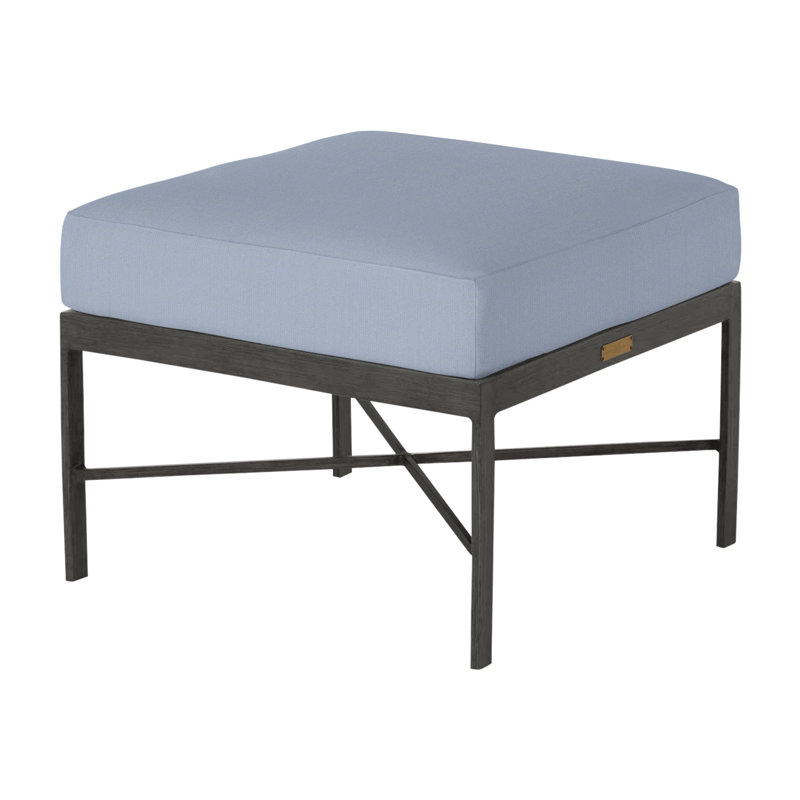 Repose-pieds en aluminium Monaco - gris ardoise, Gris ardoise, Pas de soudure, Sunbrella® ‑ Arbor Chambray colombe