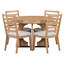 Table de salle à manger 5 pièces Retro Retro, extensible avec rallonge de 16 po et housses de chaise rembourrées Elegance 4, base à motif géométrique