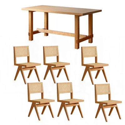 Solid wood simple dining chair combination