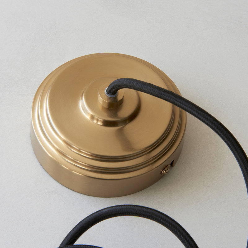 1 - Light Brushed Brass Pendant, Black