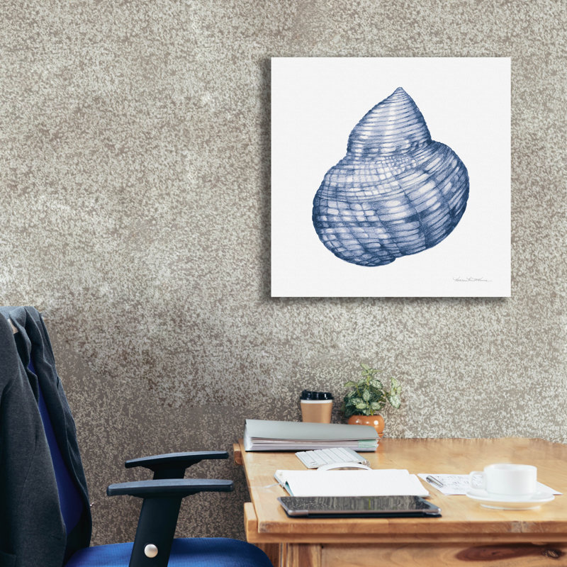 Toile épique Graffiti «Shells 4 Blue and White» par Kathleen Parr, 37 po x 37 po, H 26 po x l 26 po x P 1,5 po