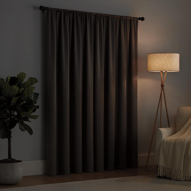 Blackout Curtain Single Panel, 63" W x 54" L, Stone
