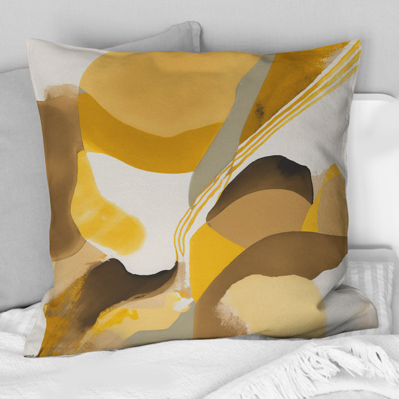 Coussin Mustard Yellow Retro II - Abstract