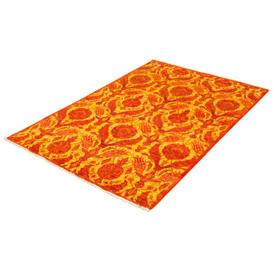 Tapis unique en laine noué à la main 5 pi 10 po x 9 pi 2 po New Age Lahore Finest Declynn Declynn
