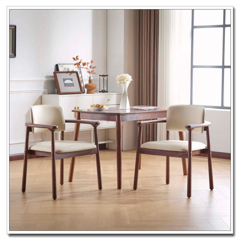Chaises de salle à manger, bois d'hévéa robuste, siège en mousse de polyuréthane confortable