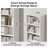 79" Bookcase with 2 Adjustable Shelves, 6-tier Bookshelf-1005725392
