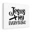 Jesus My Everything Black Cross - Wrapped Canvas Print-941615637