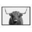 «B&W Highland Cow No. 1 Portrait» par Amy Peterson, reproduction d'art sur toile encadrée-1517009250