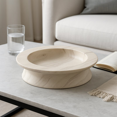 Bowl Stone And Marble Valencia Design For Home Office Bedroom Living Room Decor - 4" Ivory