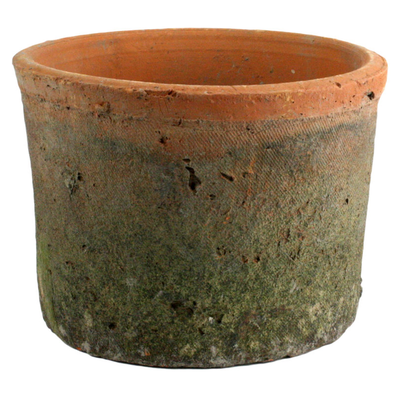 Almanett Terracotta Cylinder Pot Planter, Antique Red, 4.75" H x 6.25" W x 6.25" D