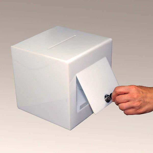 Boîte de vote en plastique culbuté, Blanc