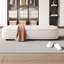 Banc de rangement rembourré en bois beige pour chambre et entrée en cuir moderne-112220582