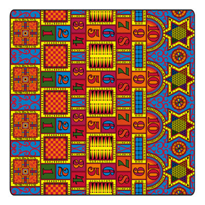 Tapis bleu/rouge/jaune touffeté Bermudez