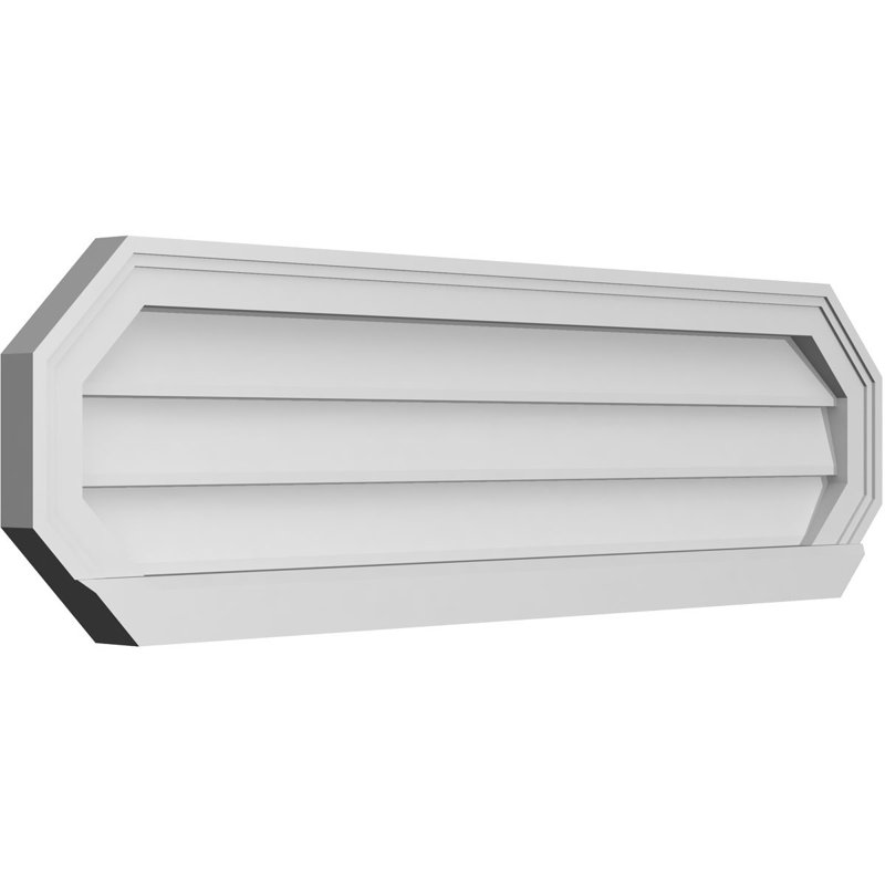 Évent horizontal gondole allongé en surface octogonal Signature, H 12 po x l 42 po x P 2 po