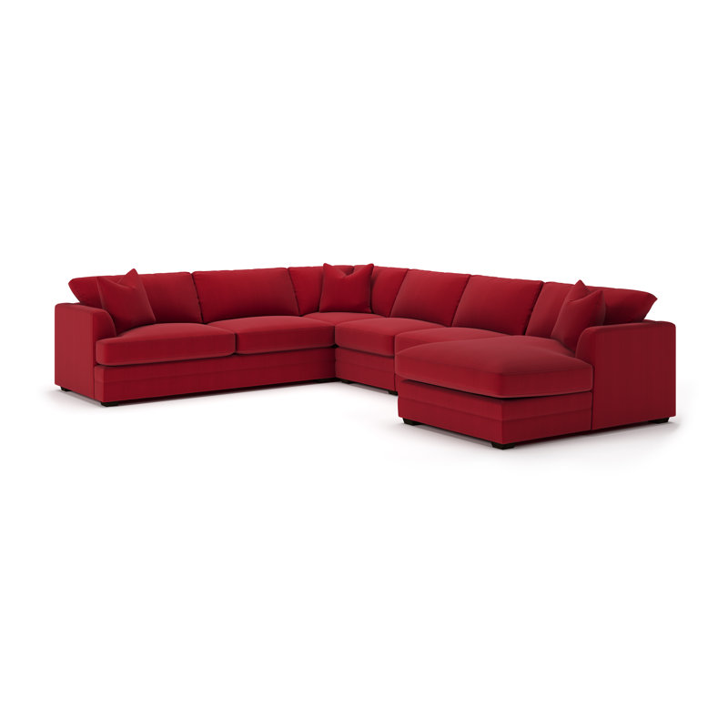 Canapé modulaire 5 pièces Edan, Orienté à droite, Bayou flamme, toile