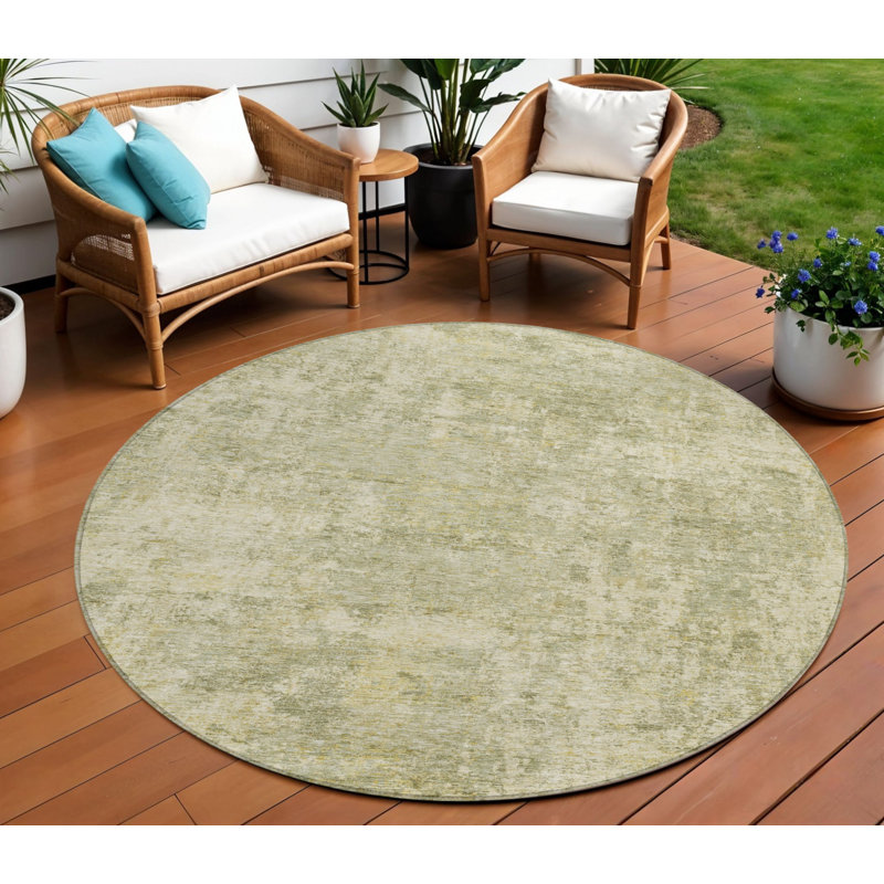 Tapis rond 8 po Sage And Beige