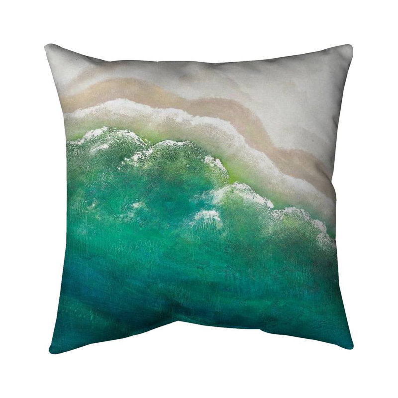 Turquoise sea - 16"x16" Throw pillow - Poly twill - Print on demand
