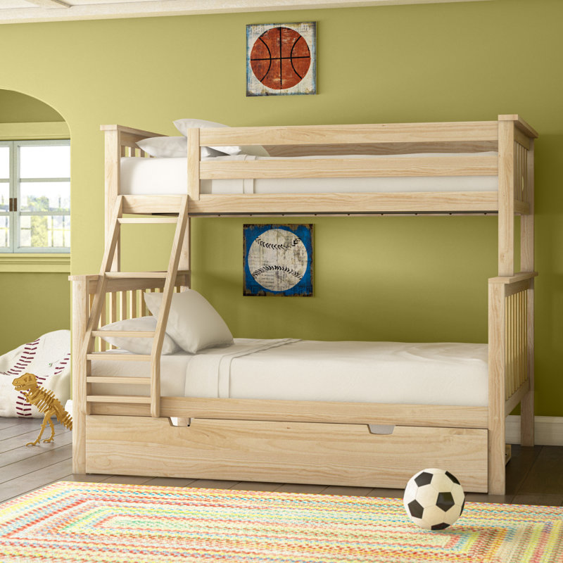 Bolles Kids Bunk Bed with Trundle, Twin over Full, Natural