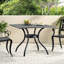 Table de patio carrée 39,28 po, aluminium, couleur sable noir Enchantment aluminium, pour les repas en plein air