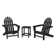 Classic Folding Adirondack 3-Piece Set with Long Island 18" Side Table