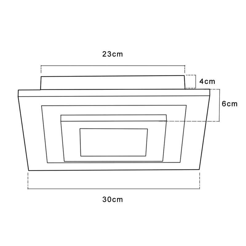 1-Light LED Semi Flush Mount, 10cm H x 30cm W x 30cm D