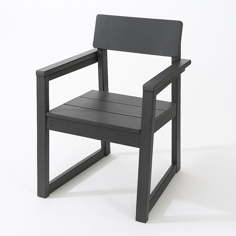 Fauteuils d'extérieur et de jardin en PEHD avec chaises au design moderniste, Gris
