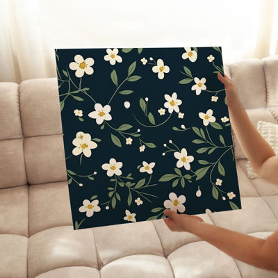 Floral Jasmine Flowers Pattern III Modern Unframed Art Print