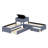 L-Shaped Upholstered Platform Bed With Trundle And Two Drawers Linked With Desk