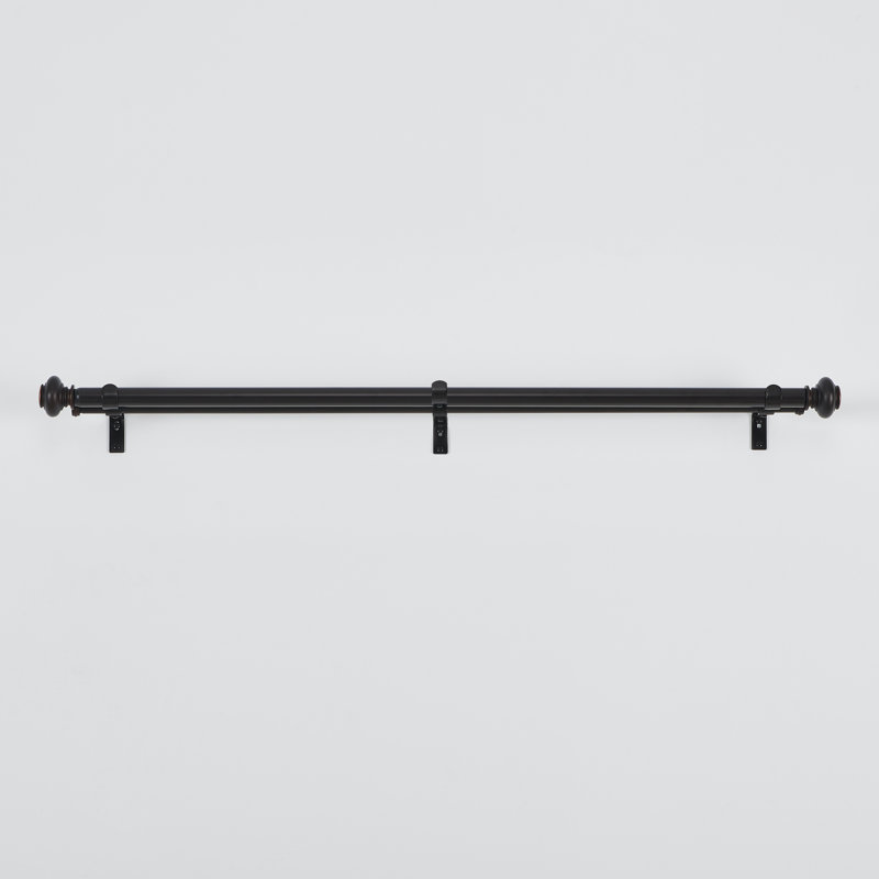 Tringle à rideaux double réglable en métal 125,5 po, bronze huilé, 72" – 125.5"
