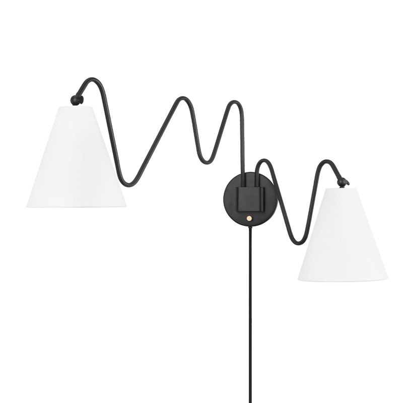Plug-in Swing Arm Sconce by Tali Roth, Soft Black