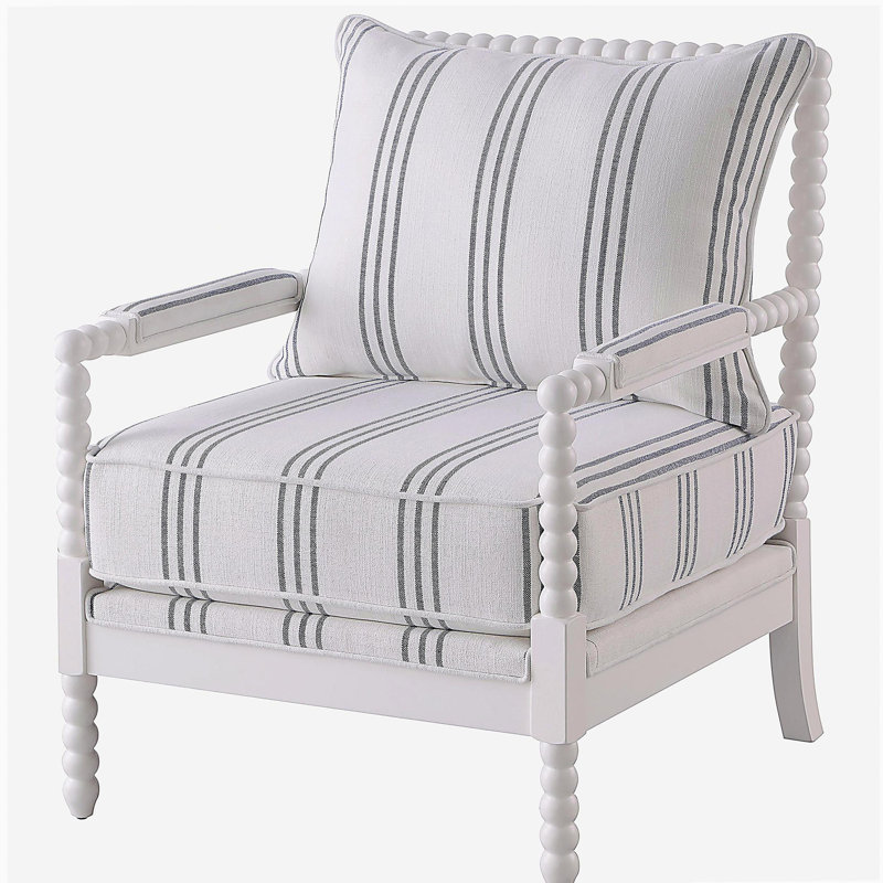 Fauteuil d'appoint à rayures blanches et bleu marine