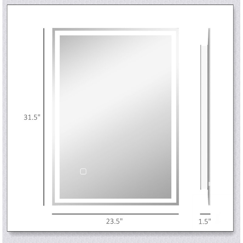 Dimmable Bathroom Mirror with LED Lights, 3 Colors & Memory Function