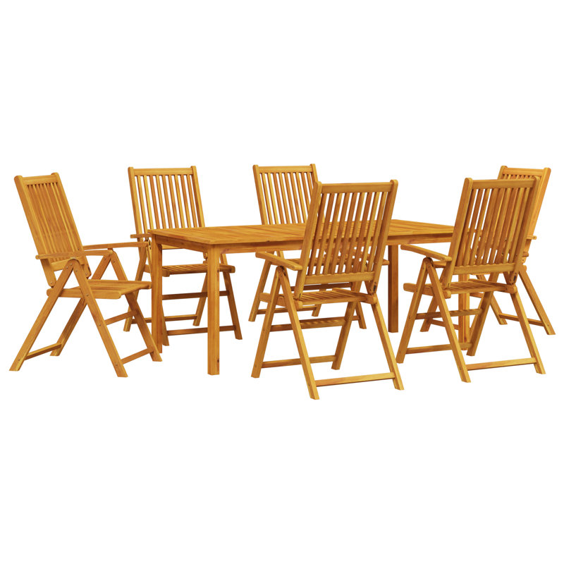 Ensemble repas 7 pièces vidaXL, H 29,1 po x l 78,7 po x P 39,4 po, 6