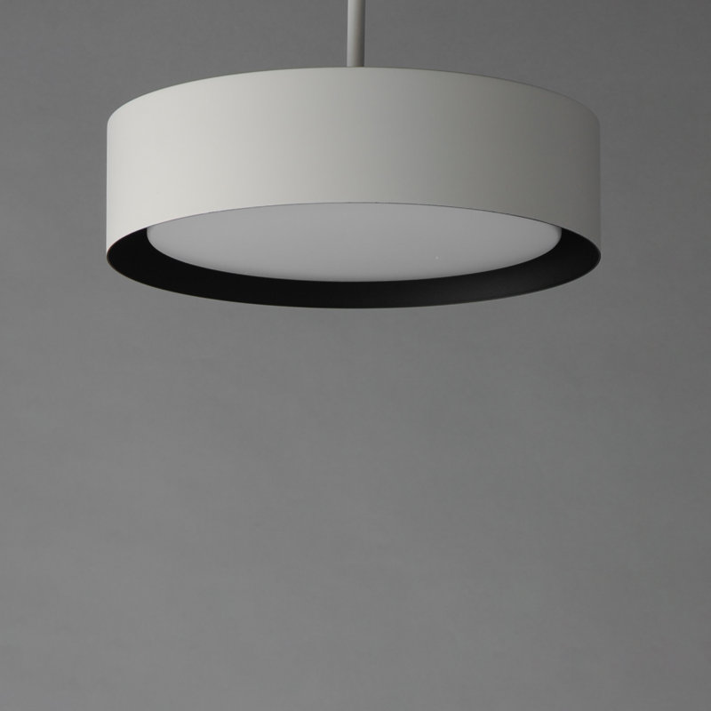 Luminaire suspendu 1 lumière Echo, Blanc / noir